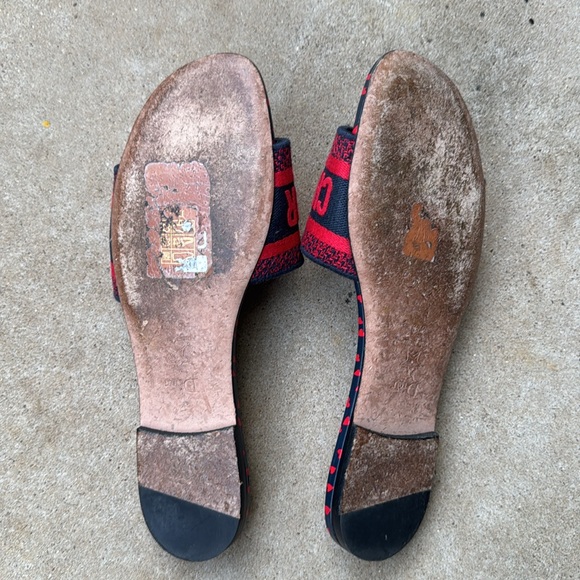 Christian Dior Red and Black Slides - Picture 4 of 6